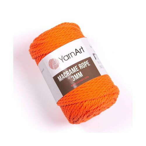 Пряжа YarnArt Macrame Rope 3mm оранжевый (800), 60%хлопок/ 40%вискоза/полиэстер, 63м, 250г, 1шт