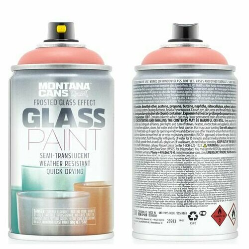 Аэрозольная краска Montana GLASS PAINT 3010 Coral Red , Матовое покрытие