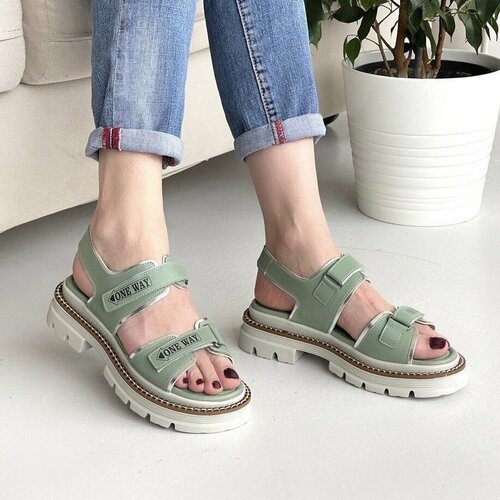 фото Сандалии evromoda, размер 36, зеленый