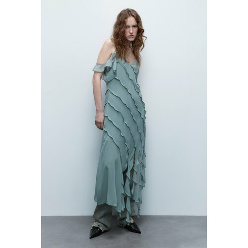 Платье Befree, размер XS, зеленый платье комбинация мини fashion rebels xs