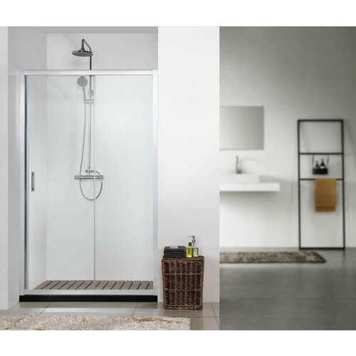 Душевое ограждение SANTREK AQUA Time- DF-1100-C-Chrome 11001950 Прямое стекло Прозр 6 мм профиль Хром 30015₽
