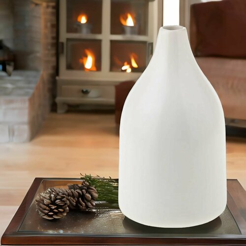 Ваза для цветов и сухоцветов декоративная керамическая D11xН195 см белая 782₽