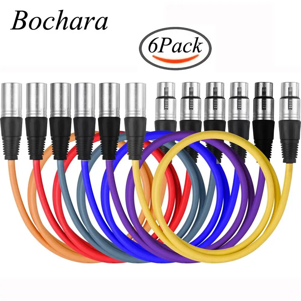 Bochara набор XLR кабелей 6 шт, 1 м