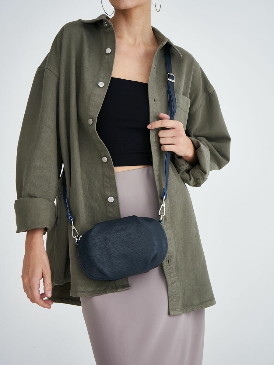 фото Сумка женская через плечо кожаная, сумочка кросс-боди натуральная кожа, пельмень BLACKWOOD