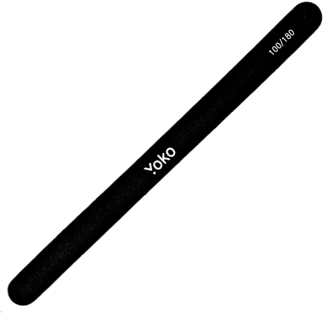Пилка для ногтей Yoko SBF 015 на деревянной основе, гритность: 100/180, черная