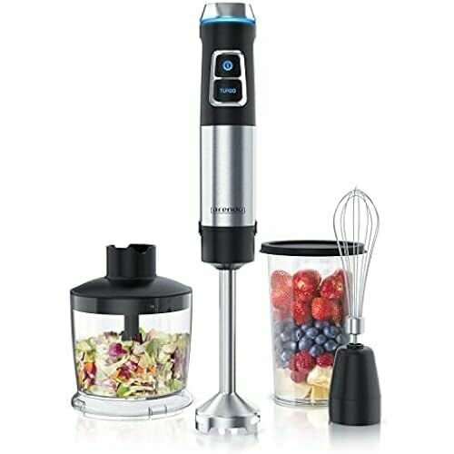 Arendo Ручной блендер из нержавеющей стали 1200 Вт Палочка для пюре Непрерывная скорость Нож с 4 лезвиями Мерный стакан на 800 мл Венчик 1393400₽