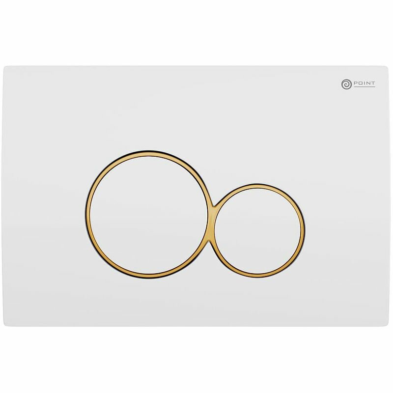 фото Клавиша смыва Point Виктория PN44061WG для инсталляции, белая/золото