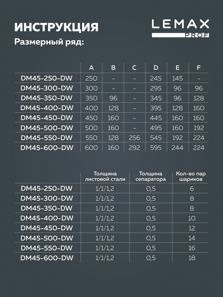 Направляющая шариковая с доводчиком LEMAX Prof 45/350 мм - фото №7