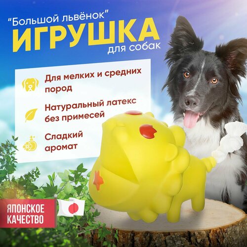 фото Игрушка для собак japan premium pet большой львёнок из арома-латекса для мелких и средних пород