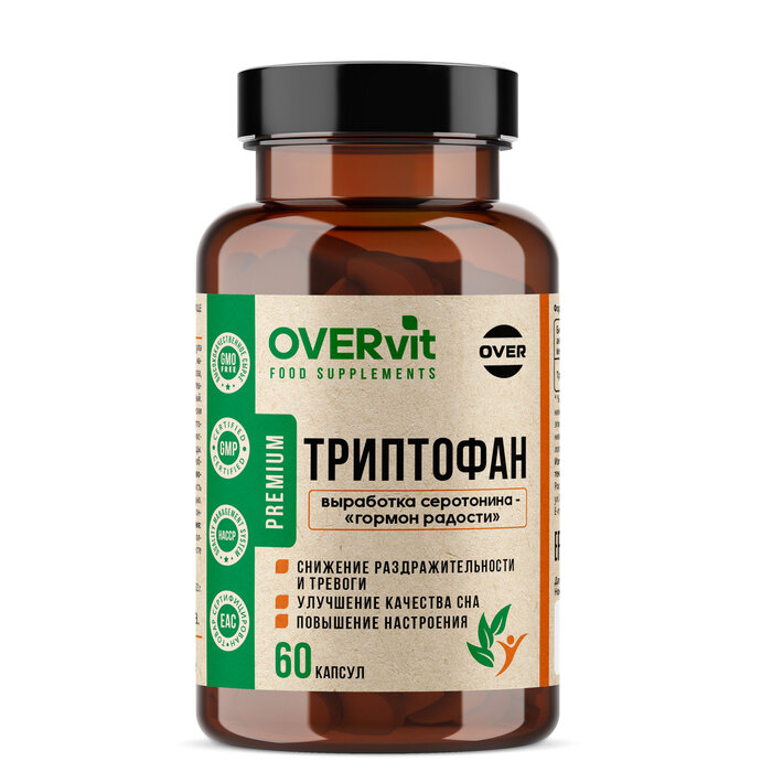 Триптофан OVERvit, 60 капсул 10541665