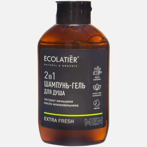 Изображение товара Гель для душа и шампунь Ecolatier Men 2в1 Extra Fresh, 400 мл
