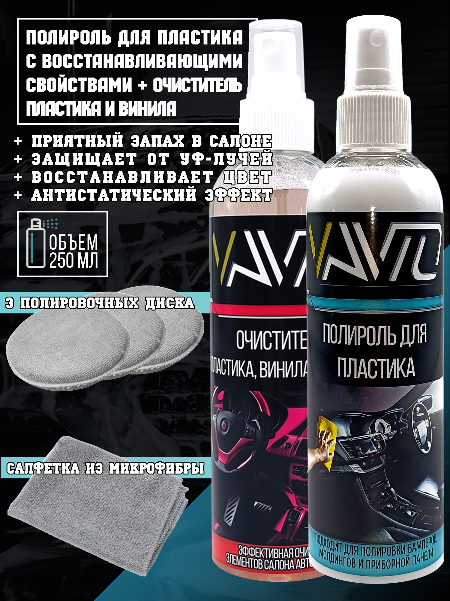 Подарочный набор автохимии VAVTO для ухода за салоном