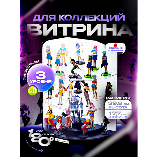 Органайзер бокс витрина для коллекционных фигурок и предметов Iseto 348х177х398 см 5309₽