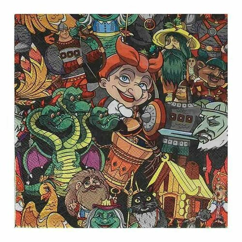 Салфетки бумажные 12шт Сказки праздничные 33х33см цена за 1 шт 93₽