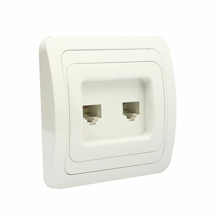 Розетка компьютерная RJ-45 + TФ (RJ-11, IP20, белая, Валдай