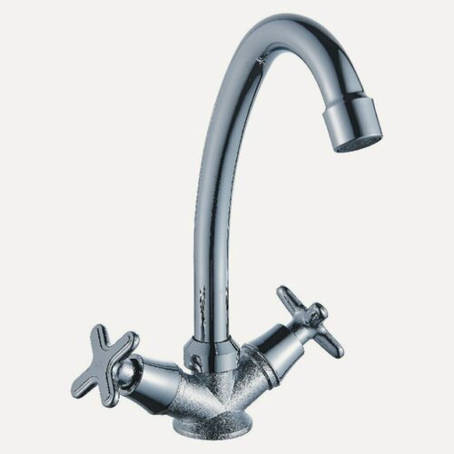 Изображение товара Смеситель для кухни Эверест B40-350, хром, керамическая кран-букса, высокий излив, поворотный, современный стиль