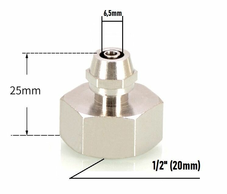 Штуцер переходной для фильтра 1/2 внутренняя резьба х 1/4 латунь
