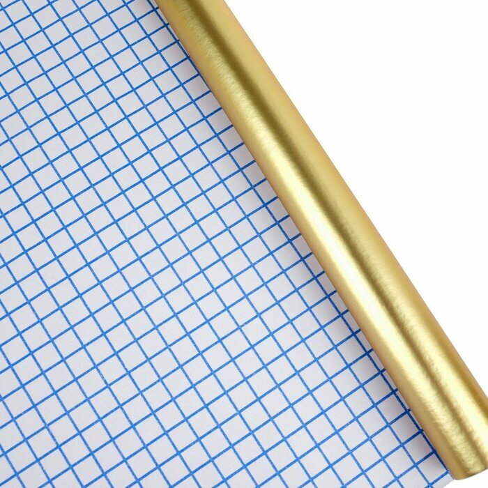 Изображение Пленка самоклеящаяся deVENTE Metallic, цветная, 0,45х1 м, 30 мкм, золотистая, с алюминиевым напылением (45410)