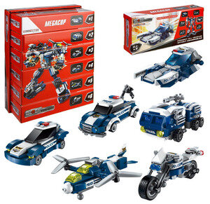 *Игрушка(1Toy) Blockformers Мегаробокоп [6шт. в ассорт; продаем поштучно; из 6 шт. собирается большой Мегабот] (Т18961)