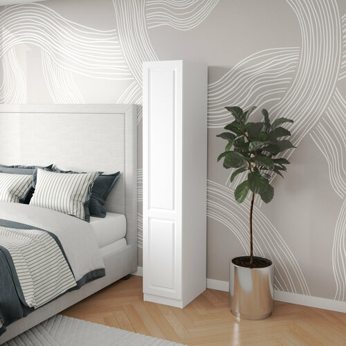 Шкаф пенал 40х55х220 Классик, белый, 5 полок, R