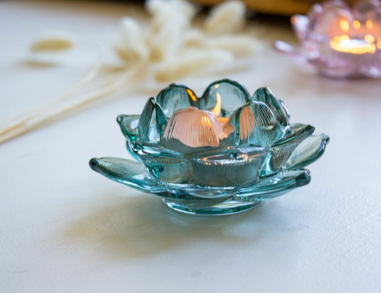 Подсвечник для чайной свечи, стекло, 10 см, EDG