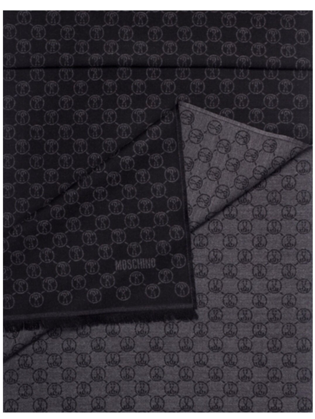 Шарф MOSCHINO для мужчин и женщин,190х37 см, серый