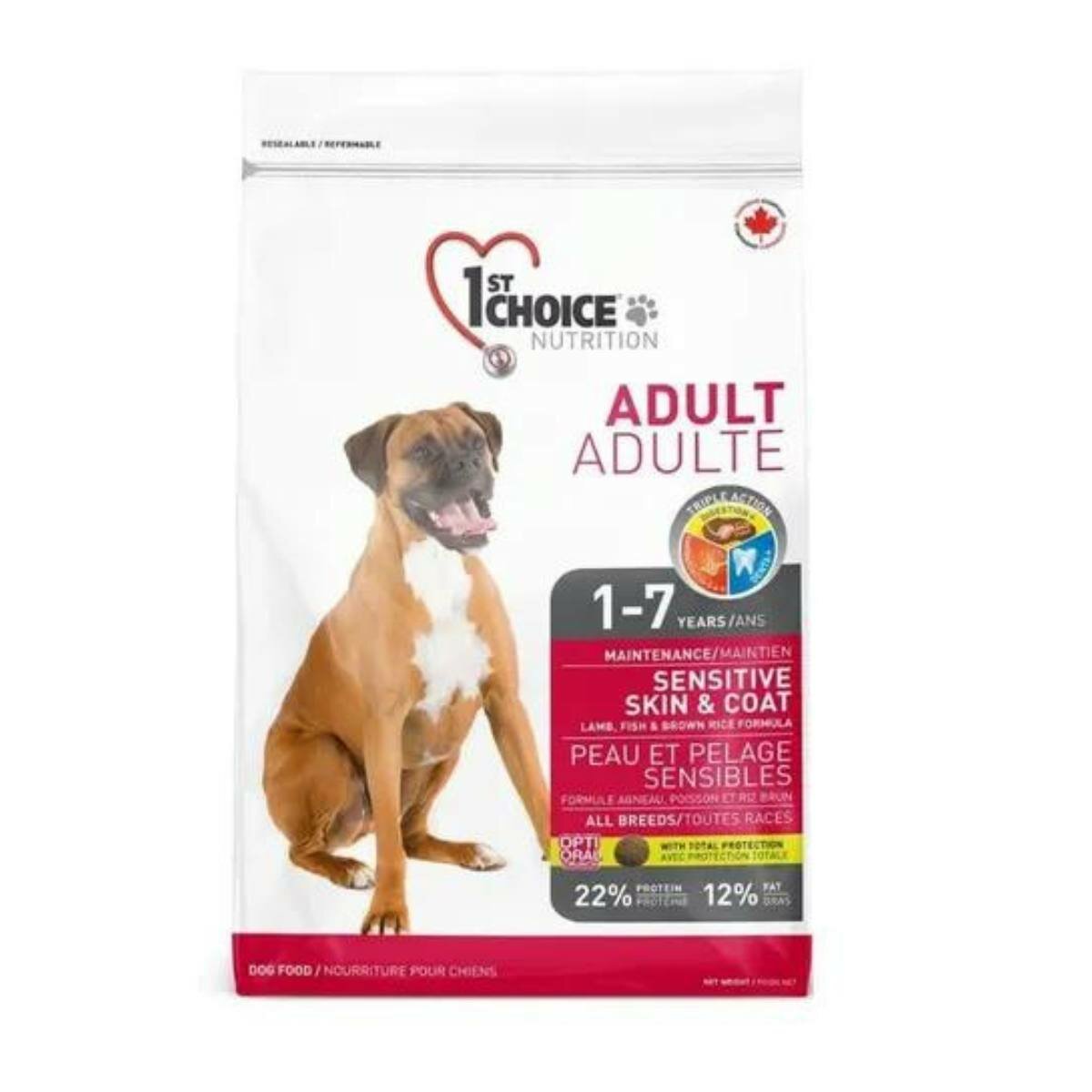1ST CHOICE Breeders Корм для собак всех пород для кожи и шерсти 20кг, ягненок с рыбой и рисом