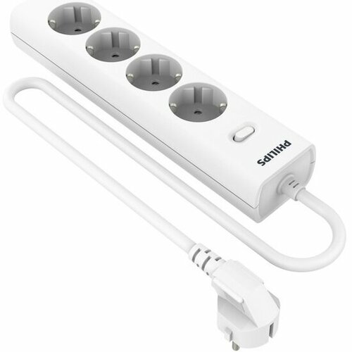 Сетевой фильтр Philips 4 Розетки кабель - 3M белый 3255₽