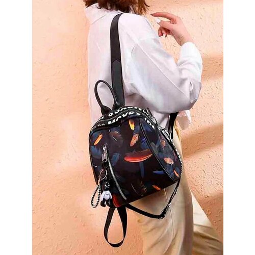 Рюкзак маленький Piramida Silver городской спортивный трансформер принт перо