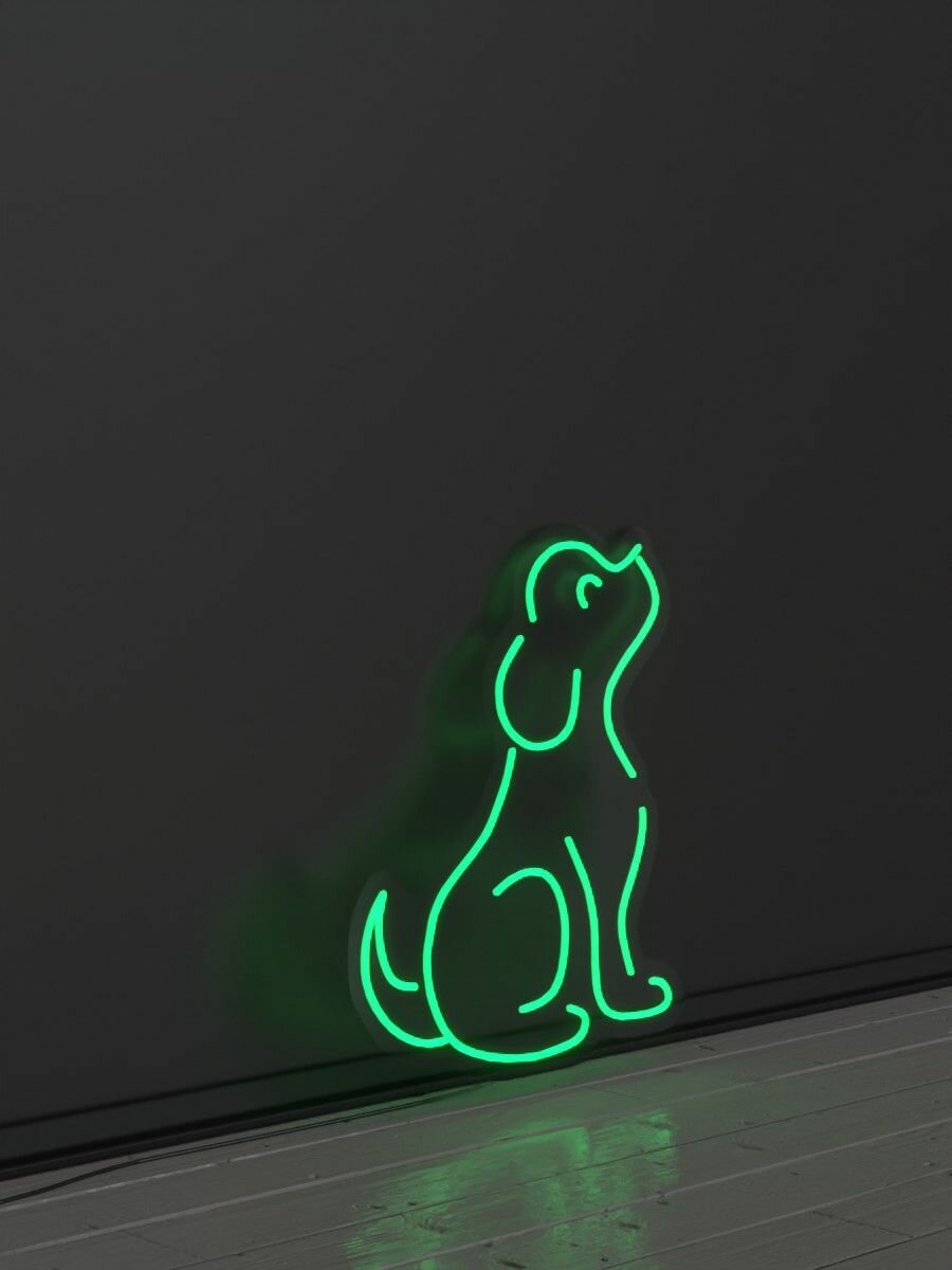 Светильник неоновый Собака / Размеры: 460х500 мм