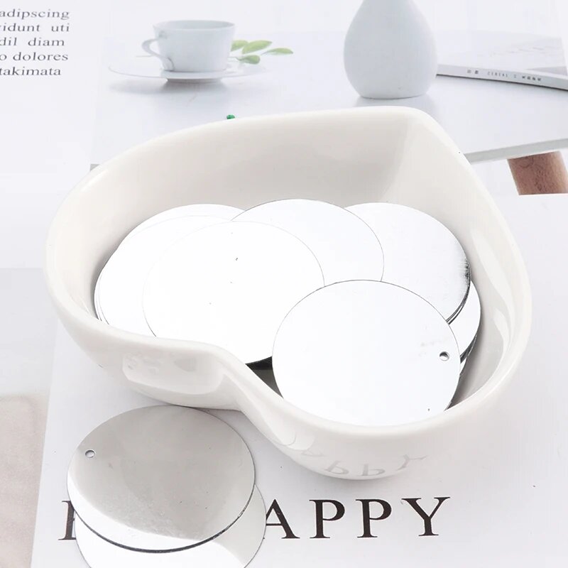 Блестящие этикетки для украшения, 6-30 мм, 40-600 шт, 10 г, 30mm 10g 40Pcs, Белый