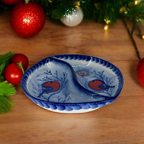 Изображение товара Менажница фарфор гжель ручная работа