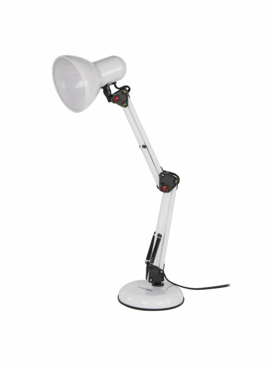 Светильник настольный Sonnen TL-007, на подставке + струбцина, 40 Вт, Е27, белый, высота 60 см