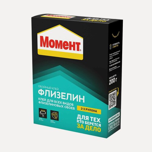 Изображение товара Клей для всех видов флизелиновых обоев Момент Флизелин (200гр)