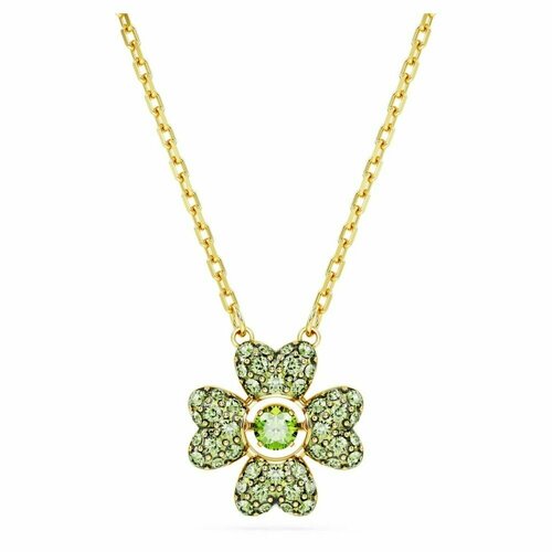 Колье SWAROVSKI кристаллы Swarovski длина 45 см зеленый золотой 5500₽