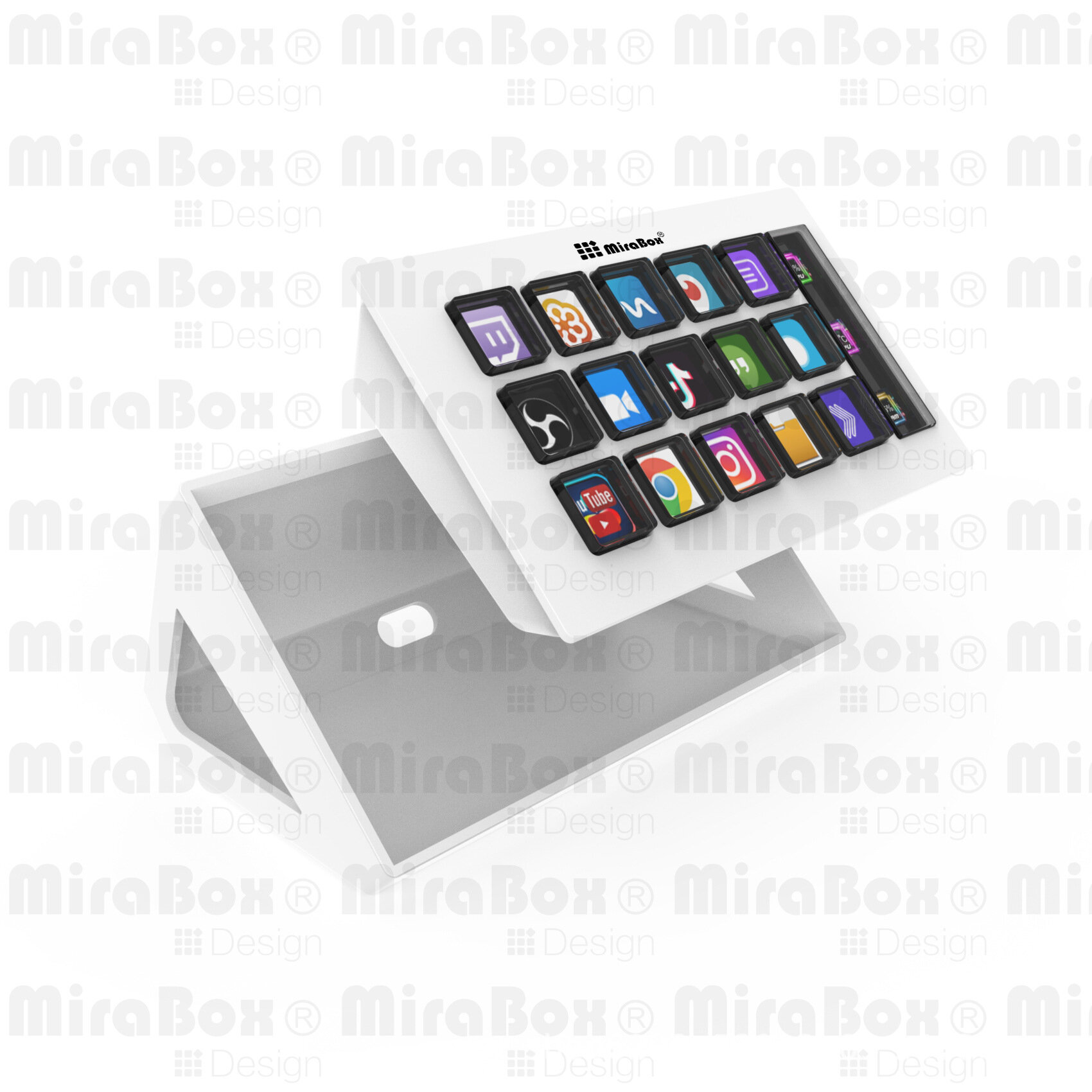Stream deck визуальная клавиатура с макросами MiraBox HSV293S, стриминг контроллер белый