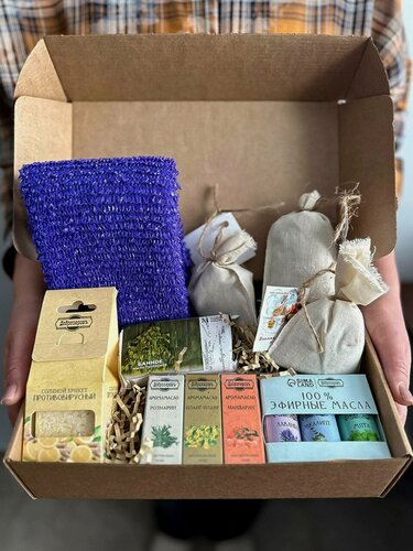 Изображение товара Подарочный банный набор для бани мужской и женский Подарок на день рождения Подарок в баню