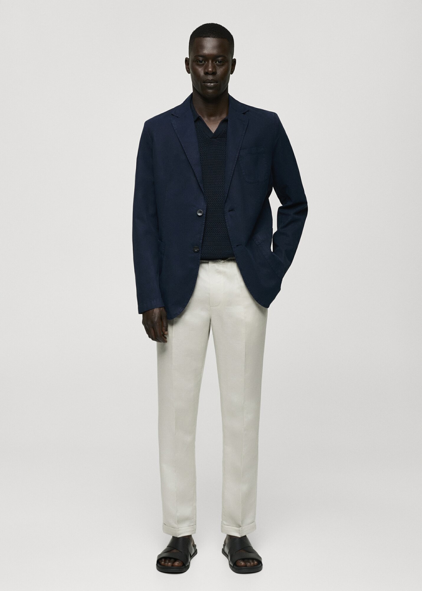 Пиджак MANGO, размер 48 EU, синий