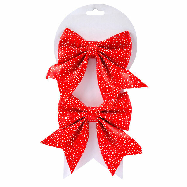 Декоративный бант Pisello 13*12 см 2 шт красный