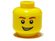 Minifigure, Head Male Reddish Brown Eyebrows, Open Lopsided Grin with Teeth, Whi...