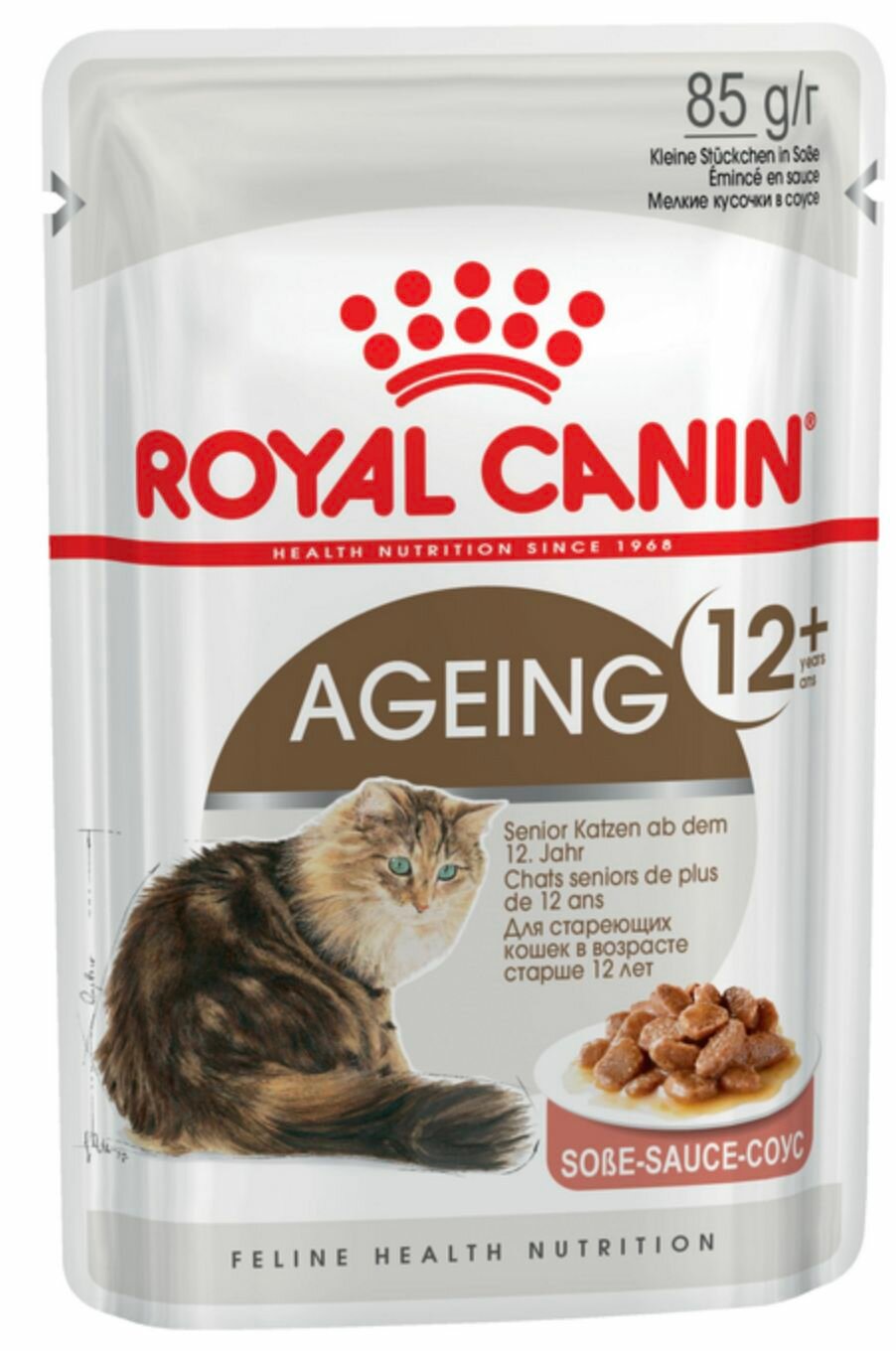 Royal Canin Ageing 12+ паучи для кошек старше 12 лет (кусочки в соусе) 12 штук 85г