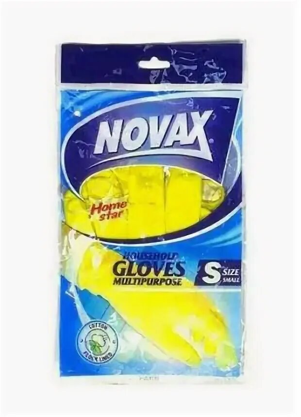 Набор Перчатки хозяйственные Novax из Латекса с хлопком S 2 пары