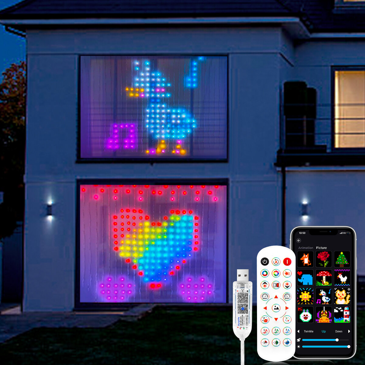 3М x3м интеллектуальное программируемое управление 5 В USB LED RGB smart curtain light подходит для окон спальни украшения вечеринки на День святого Валентина выставки в магазине