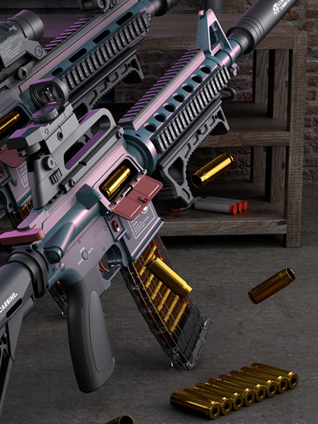 Игрушечный автомат M4A1 c вылетающими гильзами — фото 1