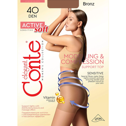 фото Колготки conte active soft 40, размер 3, бронзовый