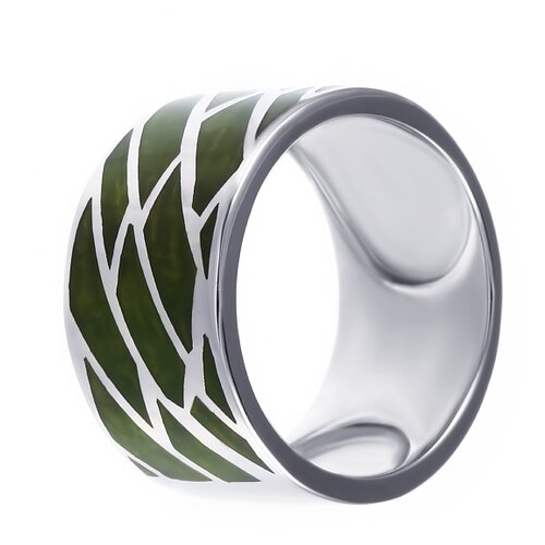 фото Element47 широкое ювелирное кольцо из серебра 925 пробы с эмалью ml12561c_ko_enam_001_wg, размер 17.5