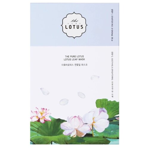 THE PURE LOTUS Lotus Leaf Mask Soothing & Brightening Маска тканевая для сияния, 5шт.