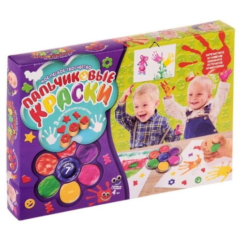 фото Пальчиковая раскраска "моё первое творчество", 7 цветов, набор 1 danko toys