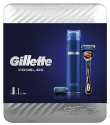 Набор Gillette подарочный в металлической коробке: гель для бритья Fusion для чувствительной