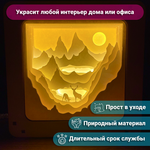 Настольный светодиодный светильник с многослойной картиной в скандинавском стиле 